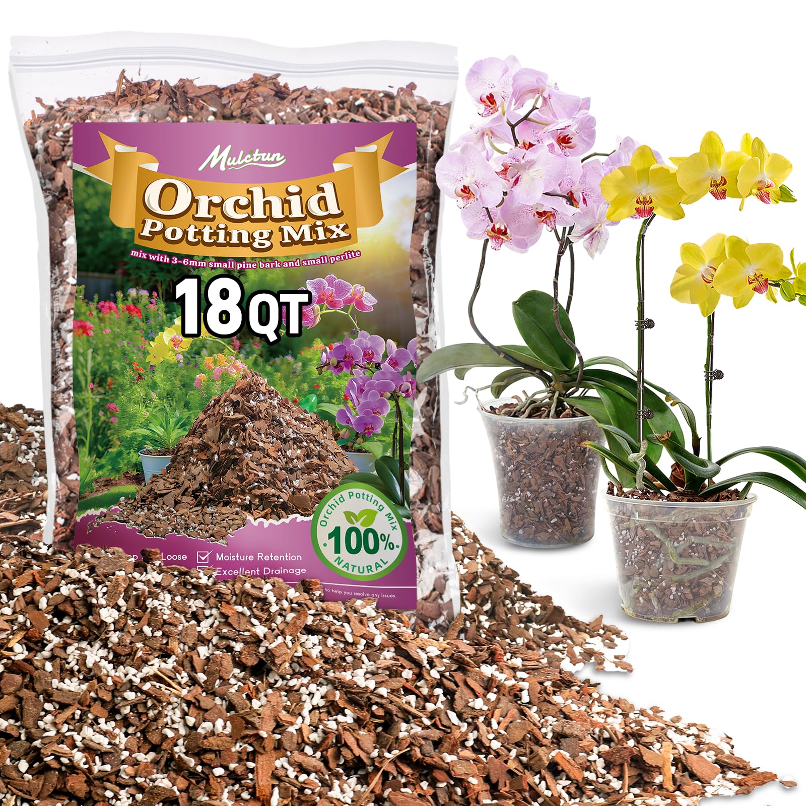 Amazon.com : Orchid Bark Potting Mix - 18QT Natural Orchid Potting